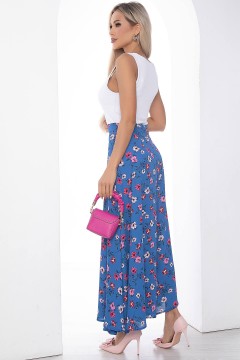 Юбка-брюки синие с цветочным принтом Lady Taiga(фото4)