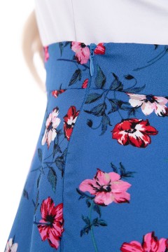 Юбка-брюки синие с цветочным принтом Lady Taiga(фото3)