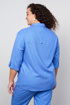 Блузка из хлопка голубого цвета Intikoma(фото5)