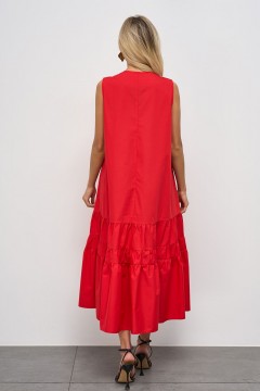 Платье длинное красное с поясом Jetty(фото4)