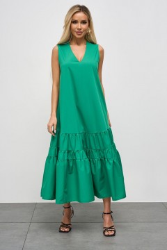 Платье длинное зелёное с поясом Jetty(фото2)
