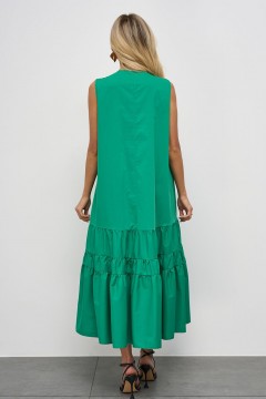 Платье длинное зелёное с поясом Jetty(фото4)