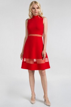 Платье с сетчатыми вставками рубинового цвета 1.1.1.19.01.44.04568/191763 Incity(фото2)