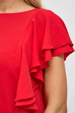 Блузка прямая красного цвета с воланами Jetty(фото4)