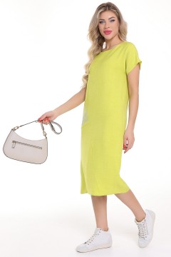 Платье прямое цвета лайм с карманом Diolche(фото2)