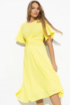 Платье миди жёлтого цвета с завязками Charutti
