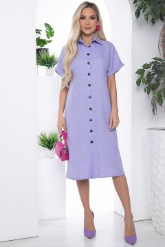 Платье-рубашка сиреневое с поясом Lady Taiga(фото3)