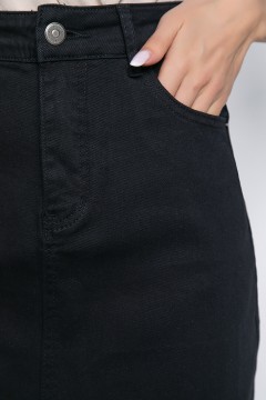 Юбка джинсовая чёрная с разрезом Lady Taiga(фото2)