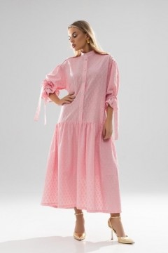Платье розовое из шитья с поясом Charutti(фото2)