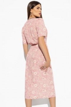 Платье розовое на запах с разрезом Charutti(фото5)