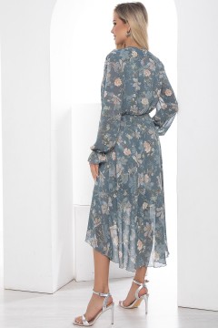 Платье миди из шифона с принтом А-силуэта LT collection(фото4)