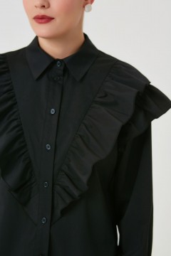 Блуза чёрная с воланами Priz(фото3)