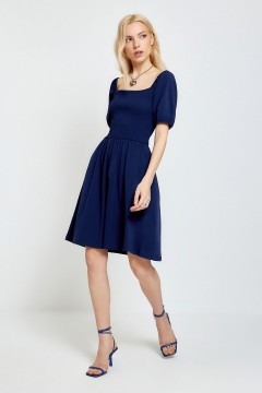 Платье с коротким рукавом-фонариком тёмно-синего цвета 10200201009 Concept Club(фото2)