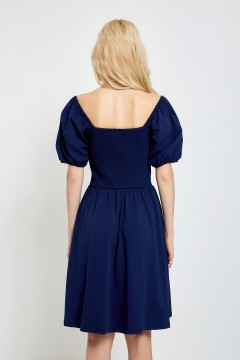 Платье с коротким рукавом-фонариком тёмно-синего цвета 10200201009 Concept Club(фото4)