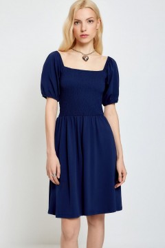 Платье с коротким рукавом-фонариком тёмно-синего цвета 10200201009 Concept Club