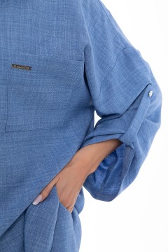 Костюм с брюками и рубашкой синего цвета Lady Taiga(фото4)