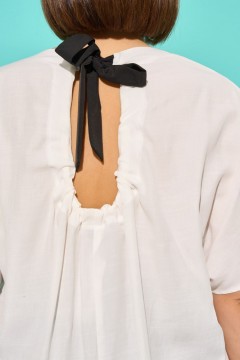 Блузка белая лёгкая с коротким рукавом Aquarel(фото3)
