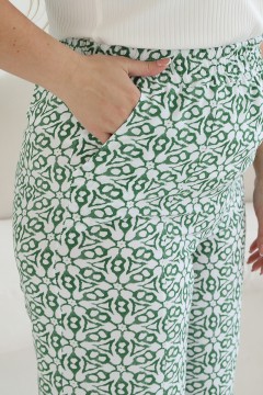 Костюм бело-зелёный с брюками Wisell(фото4)