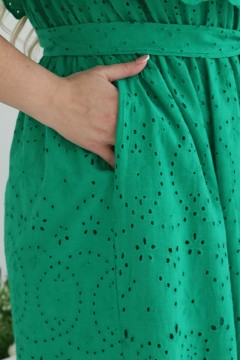 Платье зелёное с широким воланом Wisell(фото3)