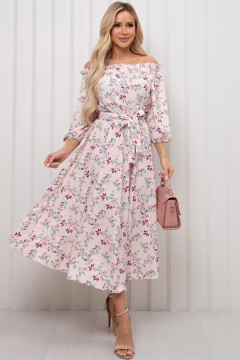 Платье светло-розовое с поясом Лейла №2 Valentina