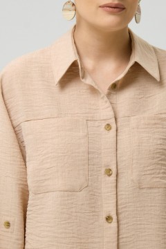 Рубашка цвета сафари с эффектом крэш Priz(фото3)