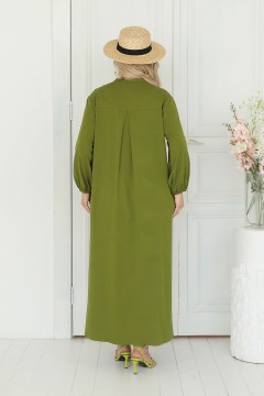 Платье длинное зелёное с украшением Wisell(фото5)