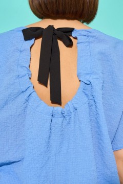 Блузка голубая лёгкая с коротким рукавом Aquarel(фото3)