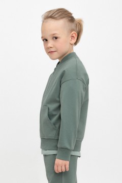 Зелёная куртка для мальчика КР 302415/зеленый мох к462 жакет Crockid(фото3)