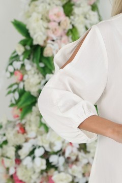 Платье длинное белое с карманами Wisell(фото2)