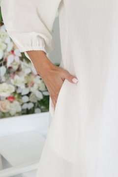 Платье длинное белое с карманами Wisell(фото3)