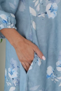 Платье голубое с разрезами на рукавах Wisell(фото3)