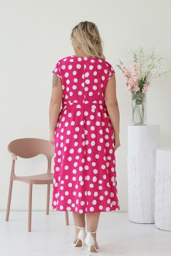 Платье розовое в горох с карманами Wisell(фото4)