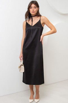 Платье-комбинация атласное чёрного цвета Mariko