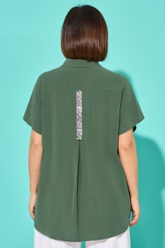 Рубашка летняя зелёного цвета Aquarel(фото4)