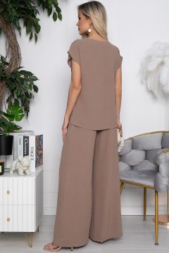 Костюм коричневый с блузкой и брюками Lady Taiga(фото4)