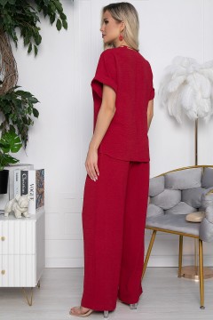 Костюм красный с блузкой и брюками Lady Taiga(фото4)