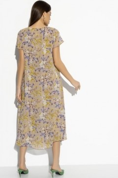 Платье бежевое с цветочным принтом Charutti(фото4)
