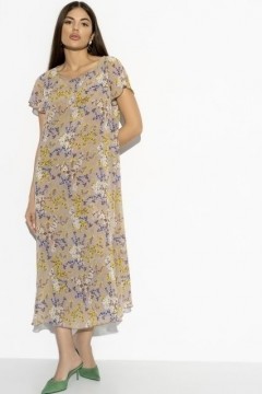 Платье бежевое с цветочным принтом Charutti(фото2)