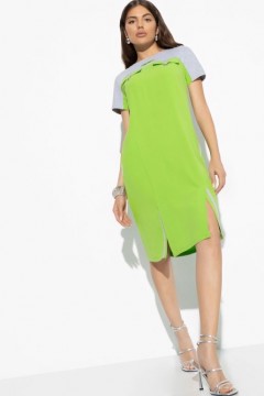 Платье ярко-зелёного цвета с акцентной зоной плеч Charutti(фото3)