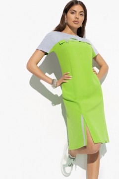 Платье ярко-зелёного цвета с акцентной зоной плеч Charutti