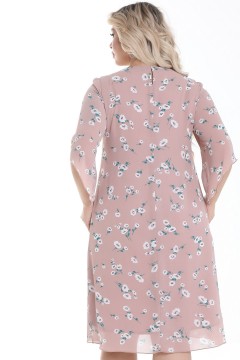 Платье шифоновое бежевого цвета с цветочным принтом Agata(фото4)