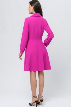 Платье мини цвета фуксии с длинными рукавами 1001 dress(фото4)