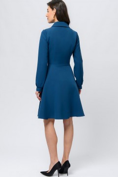 Платье мини синего цвета с длинными рукавами 1001 dress(фото3)