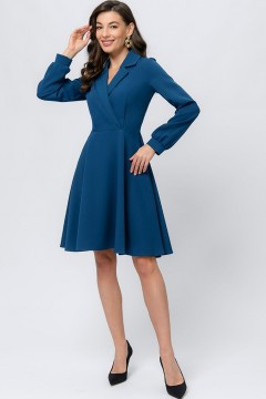 Платье мини синего цвета с длинными рукавами 1001 dress(фото2)