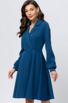 Платье мини синего цвета с длинными рукавами 1001 dress