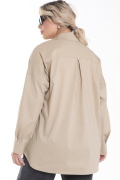 Рубашка бежевая с накладным карманом Agata(фото3)