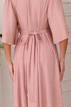 Платье длинное розового цвета с воланом Wisell(фото4)