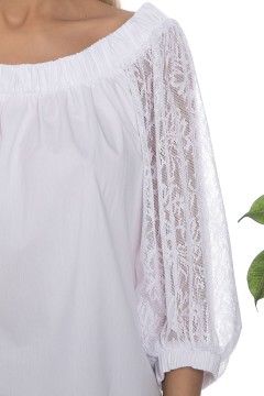 Блузка белая с открытыми плечами Lady Taiga(фото3)