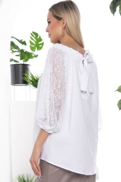 Блузка белая с открытыми плечами Lady Taiga(фото4)