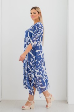 Платье длинное синее с принтом Novita(фото2)